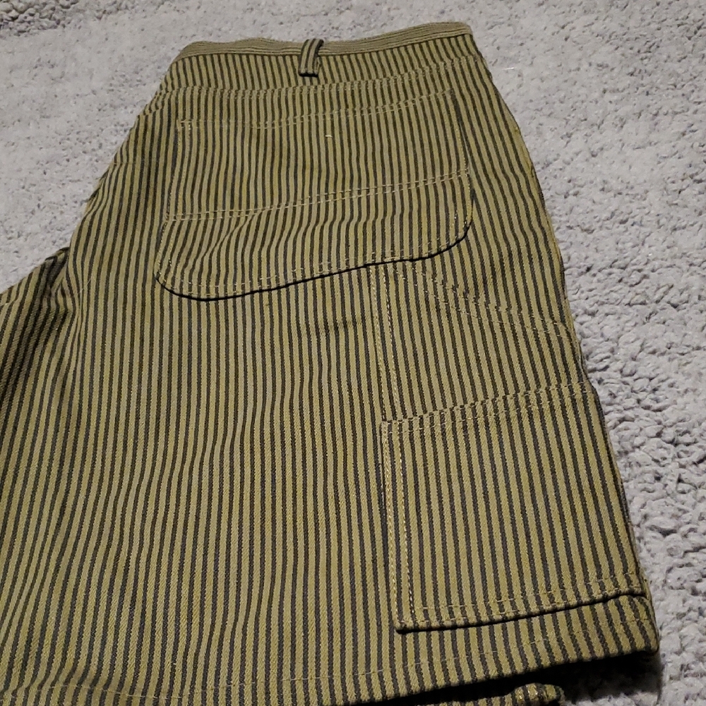 Dickies Olive Striped Men's Shorts - Picture 3 of 5